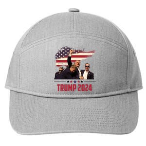 Donald Trump Usa Flag Fist Fight Election 2024 7-Panel Snapback Hat