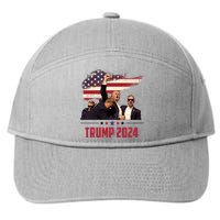 Donald Trump Usa Flag Fist Fight Election 2024 7-Panel Snapback Hat