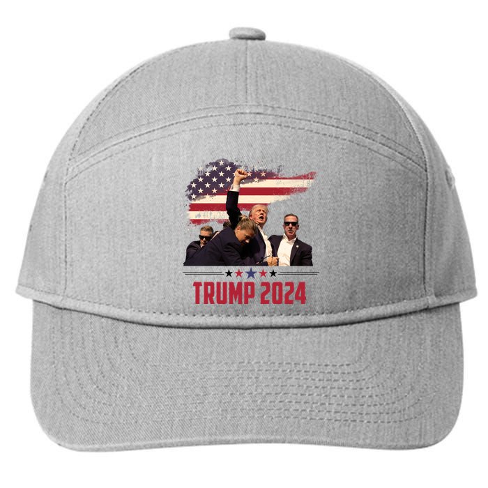 Donald Trump Usa Flag Fist Fight Election 2024 7-Panel Snapback Hat