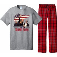 Donald Trump Usa Flag Fist Fight Election 2024 Pajama Set