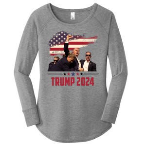 Donald Trump Usa Flag Fist Fight Election 2024 Women's Perfect Tri Tunic Long Sleeve Shirt