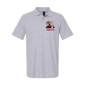 Donald Trump Usa Flag Fist Fight Election 2024 Softstyle Adult Sport Polo