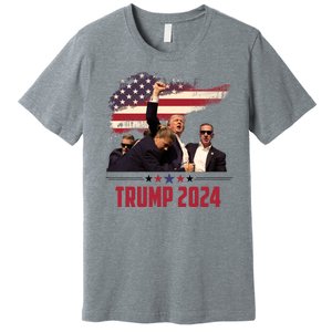 Donald Trump Usa Flag Fist Fight Election 2024 Premium T-Shirt