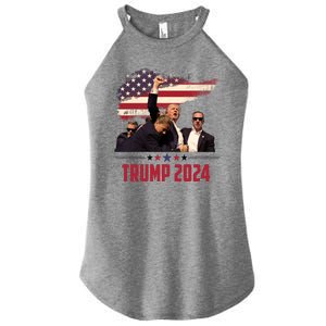 Donald Trump Usa Flag Fist Fight Election 2024 Women's Perfect Tri Rocker Tank