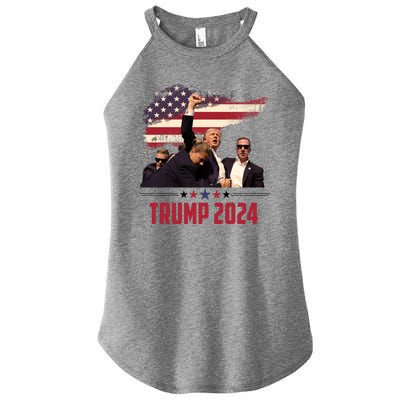 Donald Trump Usa Flag Fist Fight Election 2024 Women’s Perfect Tri Rocker Tank