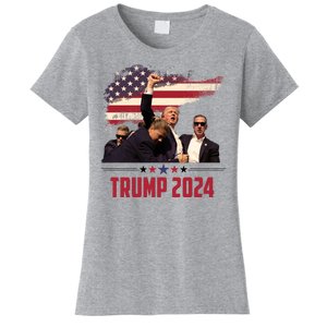 Donald Trump Usa Flag Fist Fight Election 2024 Women's T-Shirt