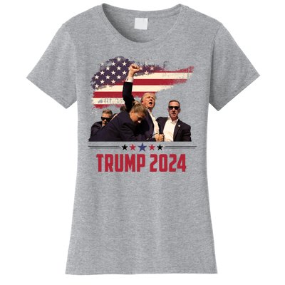 Donald Trump Usa Flag Fist Fight Election 2024 Women's T-Shirt