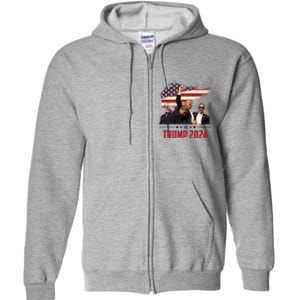 Donald Trump Usa Flag Fist Fight Election 2024 Full Zip Hoodie