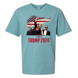 Donald Trump Usa Flag Fist Fight Election 2024 Sueded Cloud Jersey T-Shirt