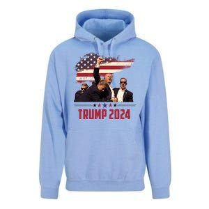 Donald Trump Usa Flag Fist Fight Election 2024 Unisex Surf Hoodie