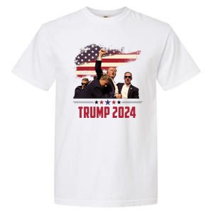 Donald Trump Usa Flag Fist Fight Election 2024 Garment-Dyed Heavyweight T-Shirt