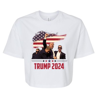 Donald Trump Usa Flag Fist Fight Election 2024 Bella+Canvas Jersey Crop Tee