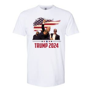 Donald Trump Usa Flag Fist Fight Election 2024 Softstyle CVC T-Shirt