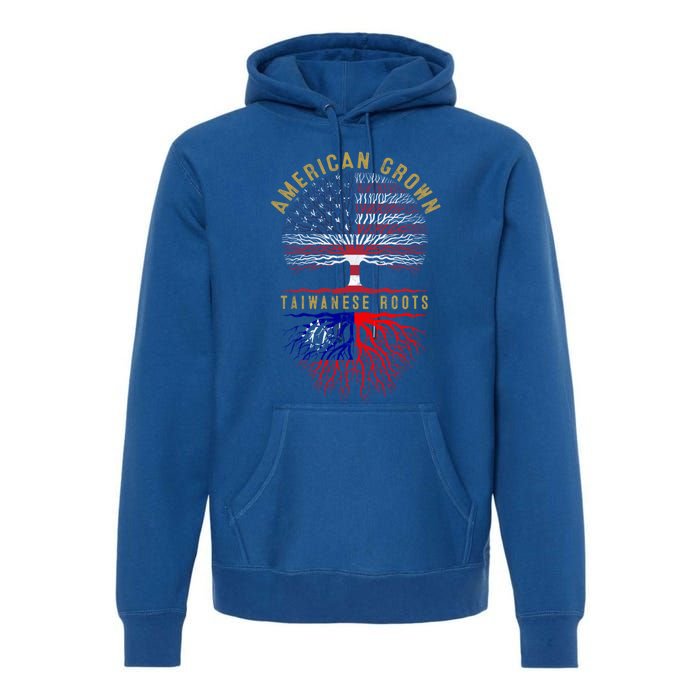 Distressed Tree Usa Flag American Grown Taiwanese Roots Gift Premium Hoodie