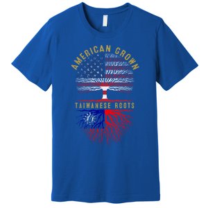 Distressed Tree Usa Flag American Grown Taiwanese Roots Gift Premium T-Shirt