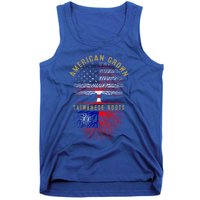 Distressed Tree Usa Flag American Grown Taiwanese Roots Gift Tank Top