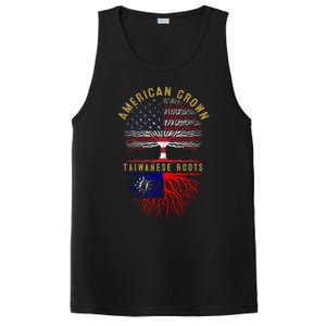 Distressed Tree Usa Flag American Grown Taiwanese Roots Gift PosiCharge Competitor Tank