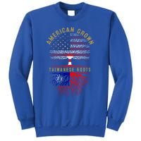 Distressed Tree Usa Flag American Grown Taiwanese Roots Gift Sweatshirt