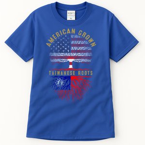 Distressed Tree Usa Flag American Grown Taiwanese Roots Gift Tall T-Shirt