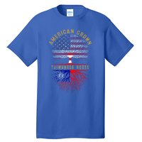 Distressed Tree Usa Flag American Grown Taiwanese Roots Gift Tall T-Shirt