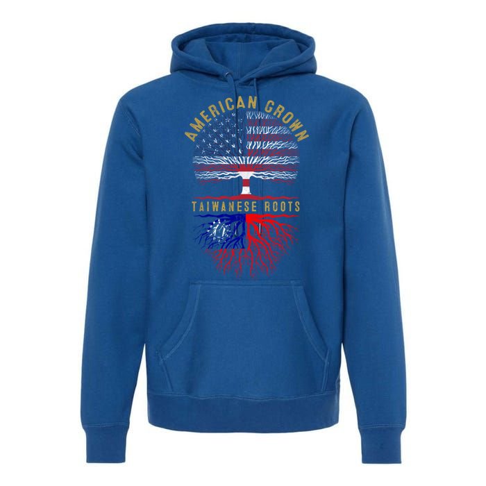 Distressed Tree Usa Flag American Grown Taiwanese Roots Gift Premium Hoodie