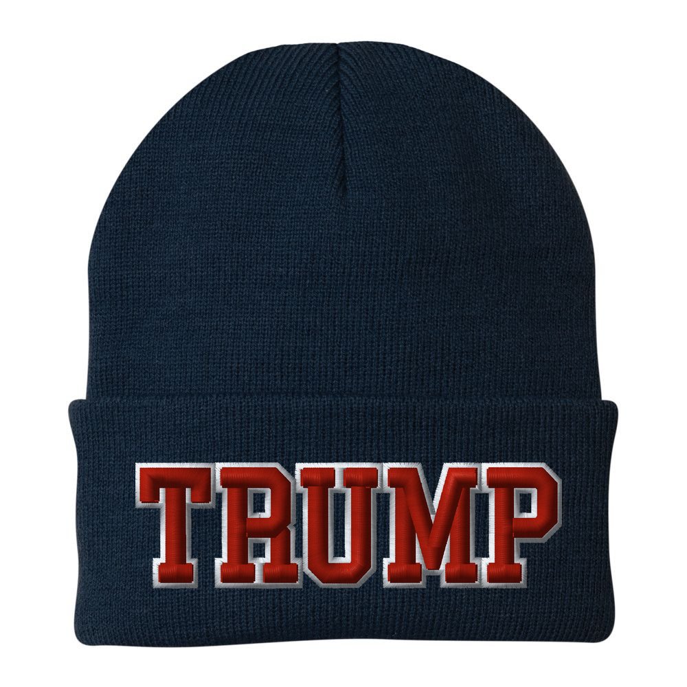 Donald Trump USA Stars And Stripes United States Of America Puff Embroidered Embroidered Beanie