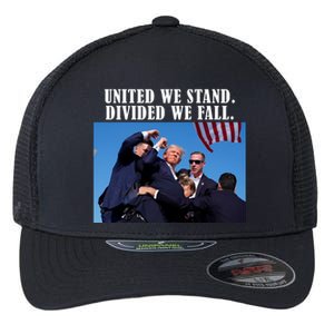 Donald Trump United We Stand Dived We Fall Flexfit Unipanel Trucker Cap