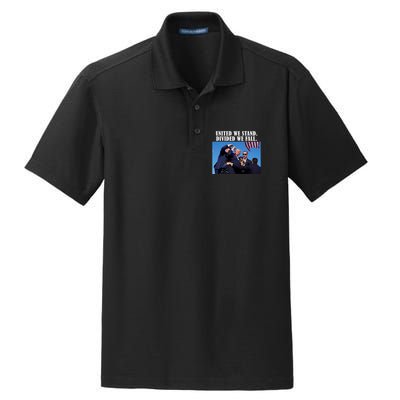 Donald Trump United We Stand Dived We Fall Dry Zone Grid Polo