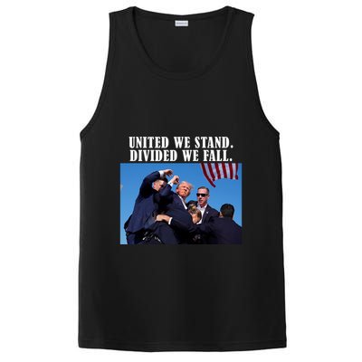 Donald Trump United We Stand Dived We Fall PosiCharge Competitor Tank