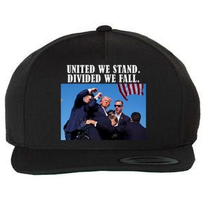 Donald Trump United We Stand Dived We Fall Wool Snapback Cap