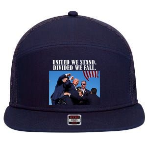 Donald Trump United We Stand Dived We Fall 7 Panel Mesh Trucker Snapback Hat