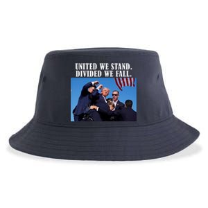 Donald Trump United We Stand Dived We Fall Sustainable Bucket Hat