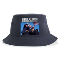 Donald Trump United We Stand Dived We Fall Sustainable Bucket Hat