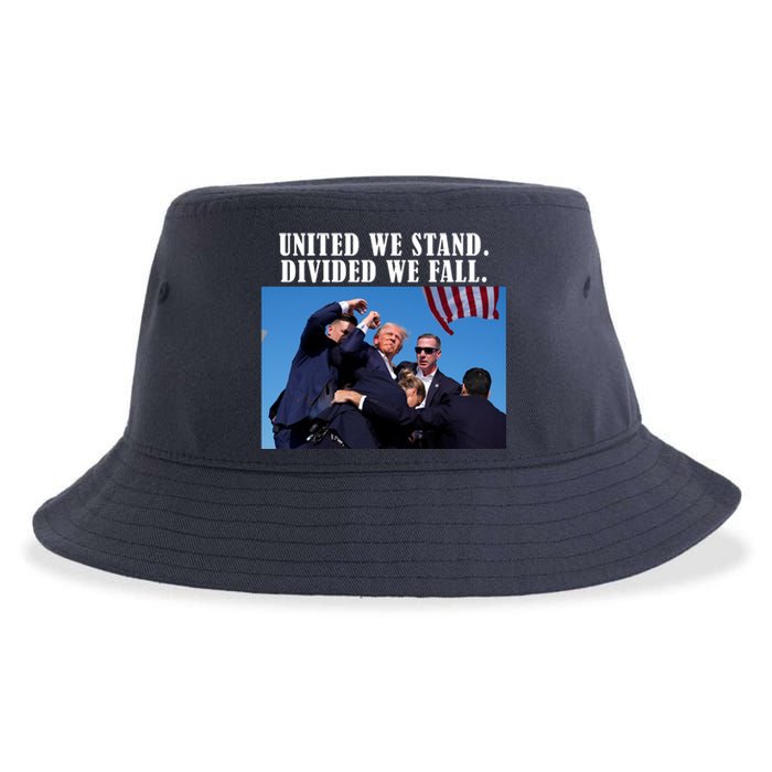 Donald Trump United We Stand Dived We Fall Sustainable Bucket Hat