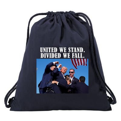 Donald Trump United We Stand Dived We Fall Drawstring Bag
