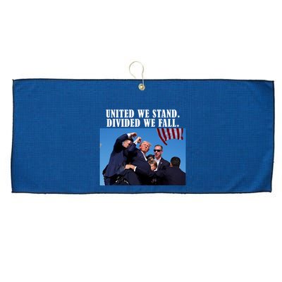 Donald Trump United We Stand Dived We Fall Large Microfiber Waffle Golf Towel
