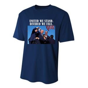 Donald Trump United We Stand Dived We Fall Performance Sprint T-Shirt