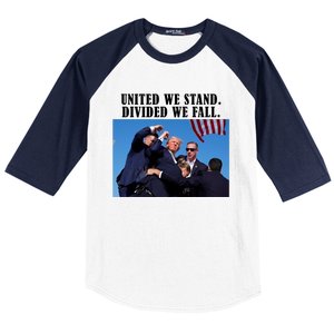 Donald Trump United We Stand Dived We Fall Baseball Sleeve Shirt