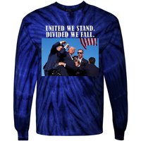 Donald Trump United We Stand Dived We Fall Tie-Dye Long Sleeve Shirt