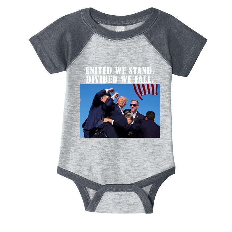 Donald Trump United We Stand Dived We Fall Infant Baby Jersey Bodysuit