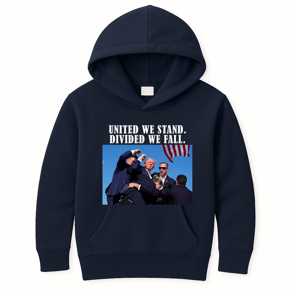 Donald Trump United We Stand Dived We Fall Kids Hoodie
