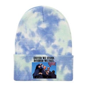 Donald Trump United We Stand Dived We Fall Tie Dye 12in Knit Beanie