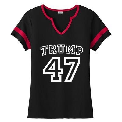 Donald Trump Vance 2024 Election 47th President Women Ladies Halftime Notch Neck Tee