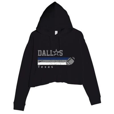 Dallas Texas Vintage Retro Football Crop Fleece Hoodie