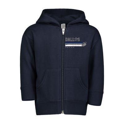 Dallas Texas Vintage Retro Football Toddler Zip Fleece Hoodie