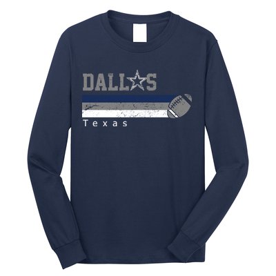 Dallas Texas Vintage Retro Football Long Sleeve Shirt