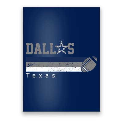 Dallas Texas Vintage Retro Football Poster