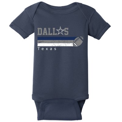 Dallas Texas Vintage Retro Football Baby Bodysuit