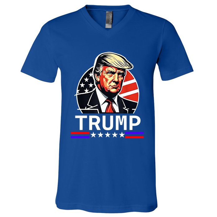 Donald Trump Vintage American Flag Trump Great Gift V-Neck T-Shirt