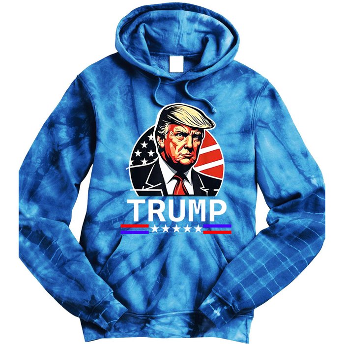 Donald Trump Vintage American Flag Trump Great Gift Tie Dye Hoodie